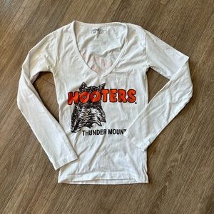 White Long Sleeve Hooters Uniform top
